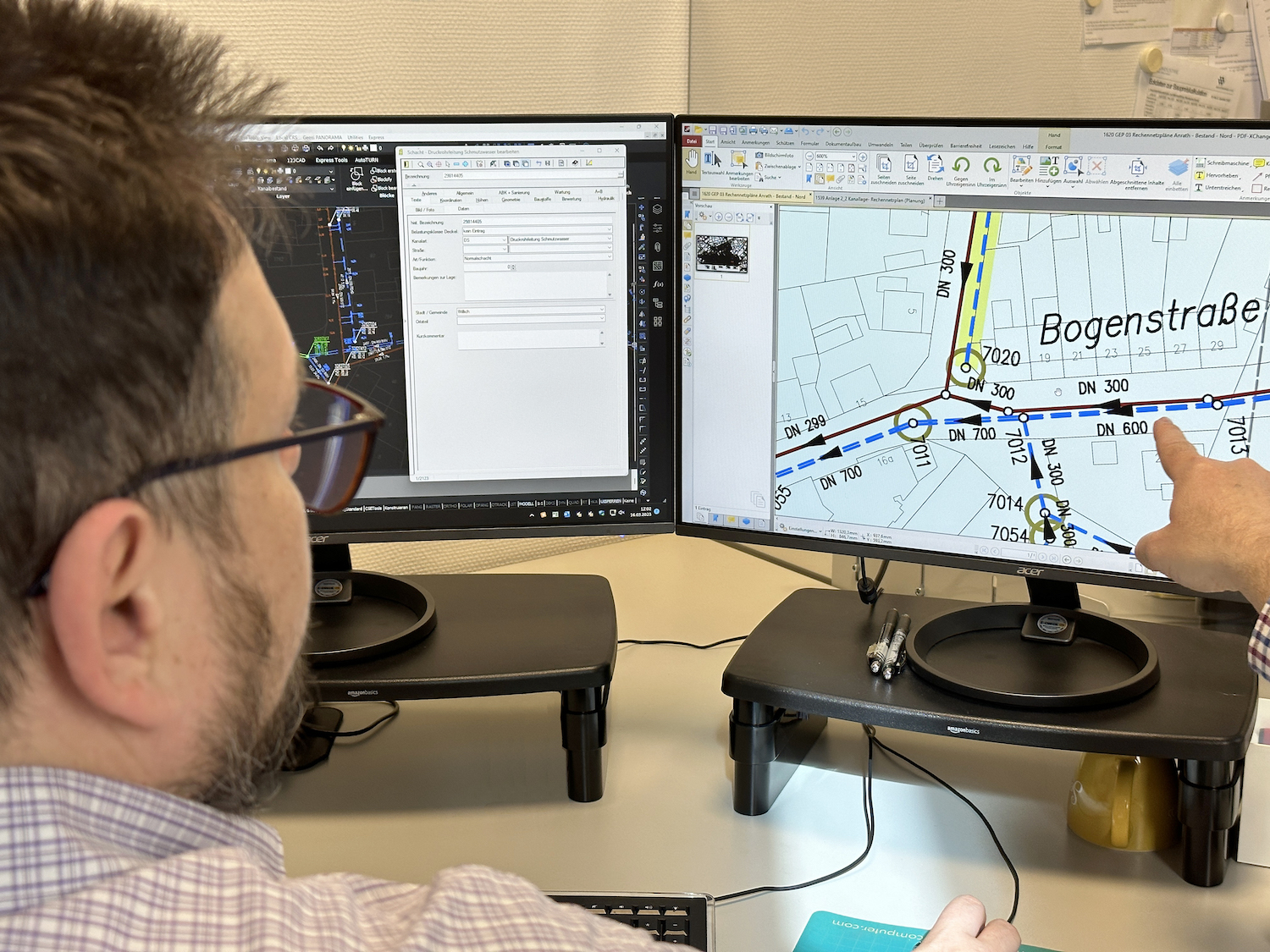 Verkehrsplanung am Computer, durchgeführt im Ingenieurbüro Angenvoort + Barth in Krefeld