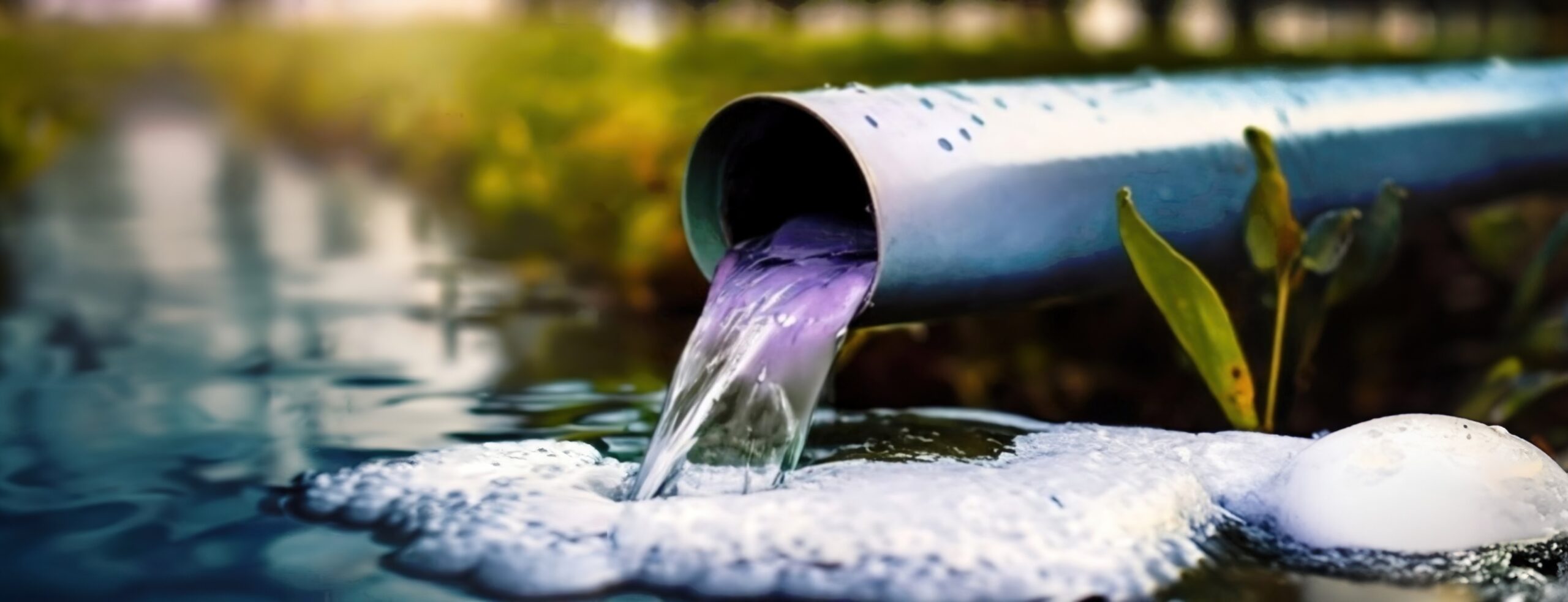 Ein Beispiel für ein Abwasser-Rohr, bei dem sich durch schmutziges Abwasser Schaum bildet, Ingenieurbüro Angenvoort + Barth in Krefeld